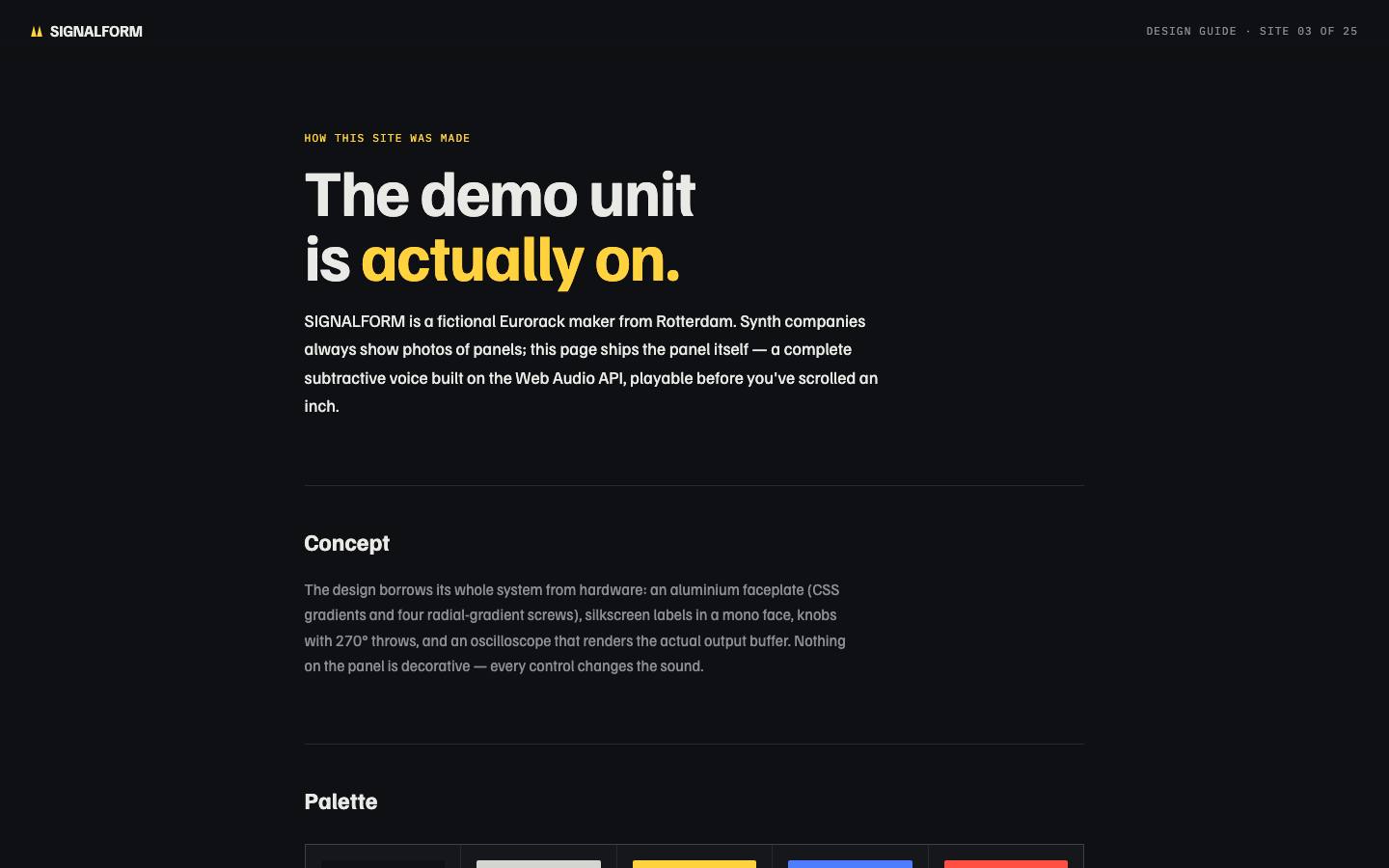 SIGNALFORM — build guide page