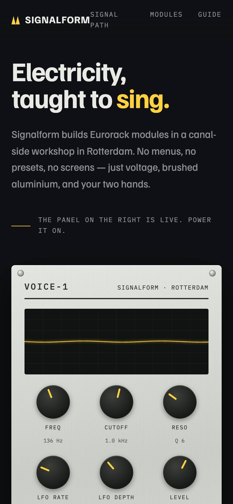 SIGNALFORM — mobile view