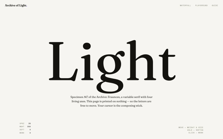 ARCHIVE OF LIGHT homepage