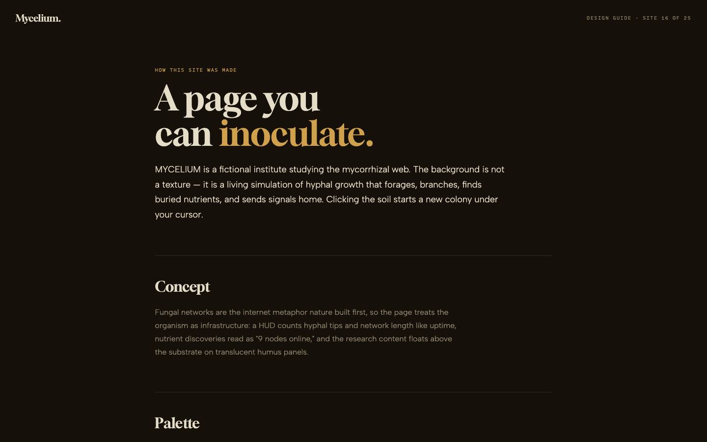 MYCELIUM — build guide page