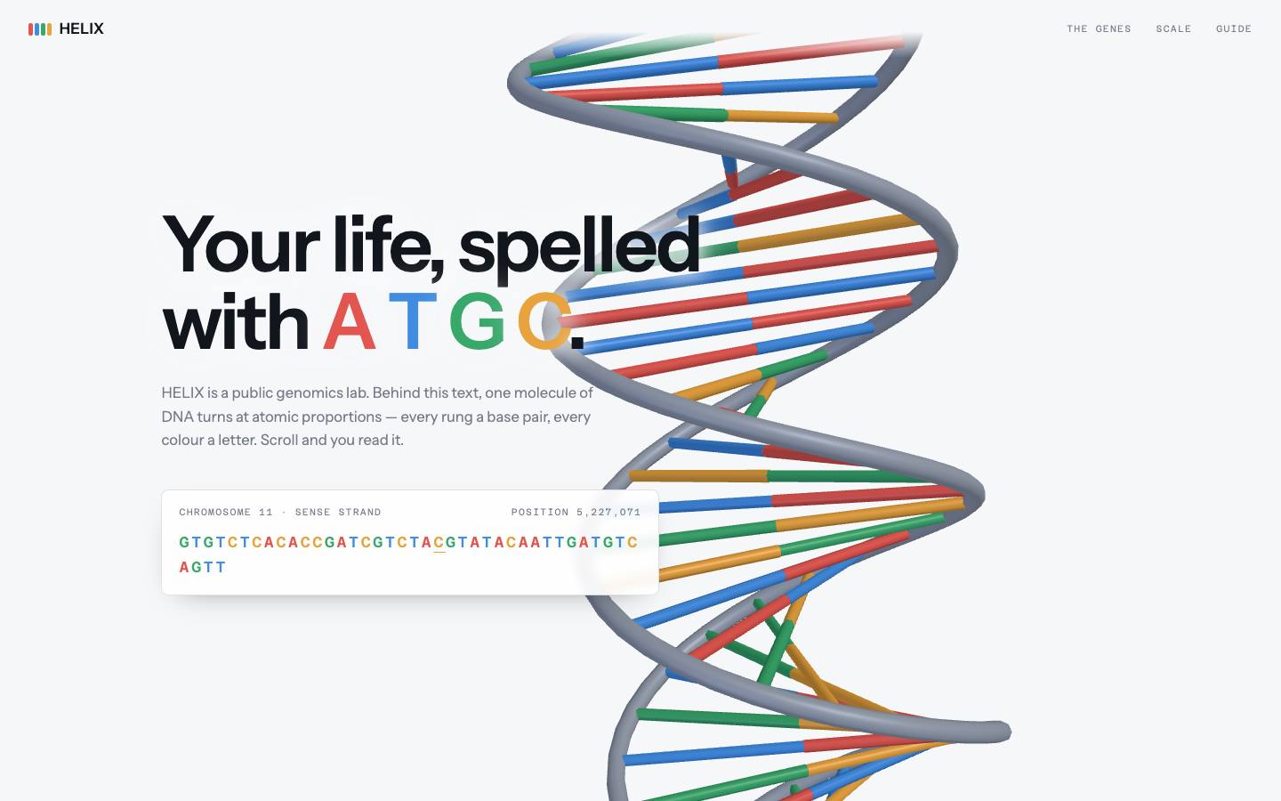 HELIX homepage — full preview