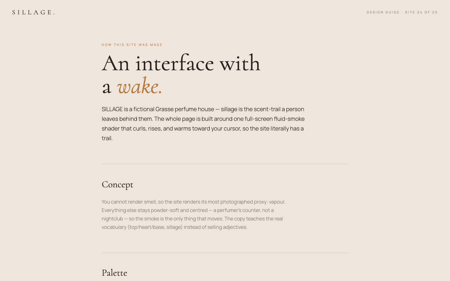 SILLAGE — build guide page