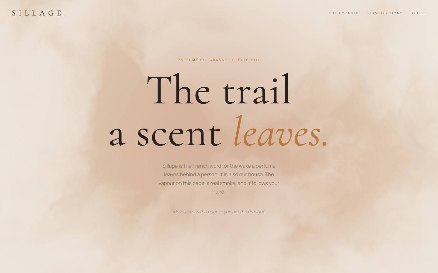 SILLAGE homepage — full preview